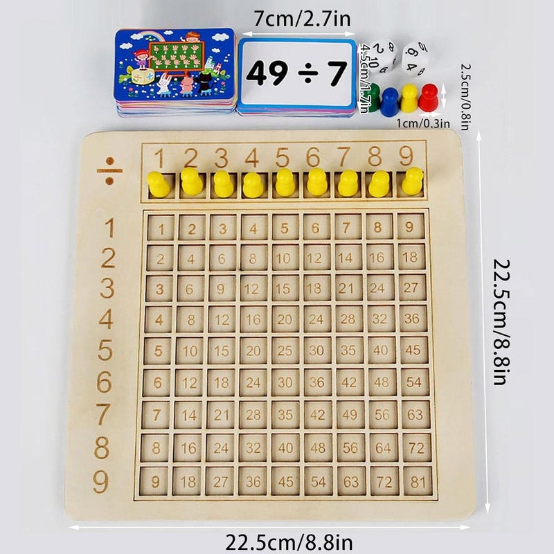 woobles Wooden Montessori Multiplication Board Game,Wooden Math Multiplication Board Montessori Multiplication Board Game | Educational Multiplication Board Game Wooden Math Blocks Board - Image 5